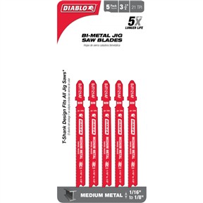 Metal Cutting Jigsaw Blades, 5 Pk.