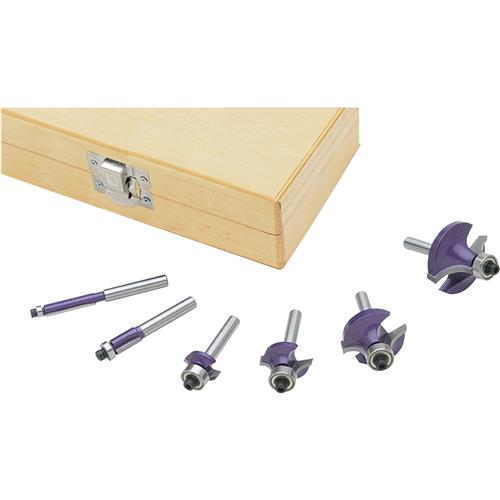 Image for Grizzly H3427 - Flush Trim/Roundover Router Bit Set, 1/4" Shank, 6 Pc.