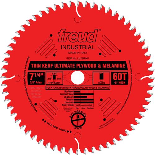 Image for Freud T24426 - 7-1/4" x 5/8" 60t Hi-ATB .079 Plywood Blade