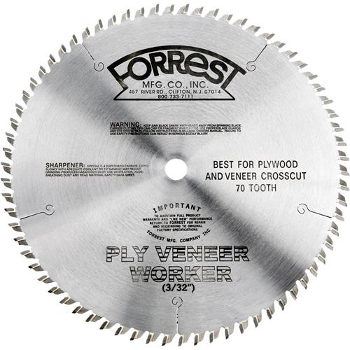 Image for Forrest T24789 - 10" x 5/8" 70t Ply Veneer Worker Blade