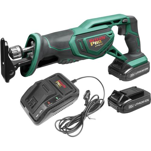 Image for Grizzly PRO T30294X2 - 20V Reciprocating Saw Kit with 2 Li-Ion Batteries & Charger