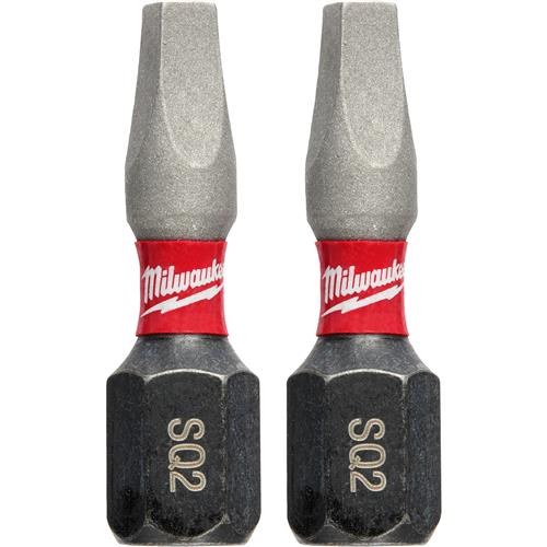 Image for Milwaukee T31575 - SHOCKWAVE 1" Impact Power Bit - Square Recess #2 - 2Pk