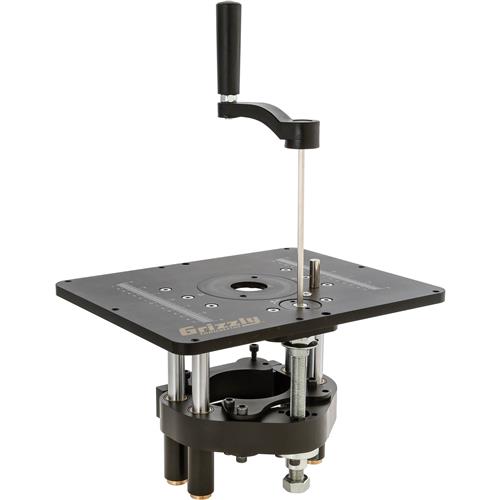 Image for Grizzly T31638 - Router Lift with 11-3/4" x 9-1/4" x 3/8" Mounting Plate