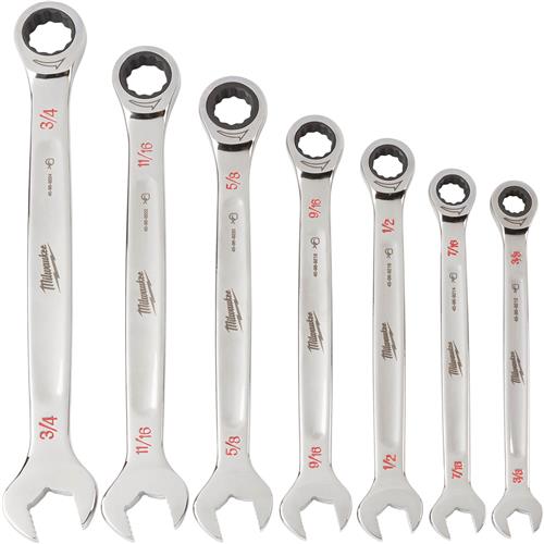 Image for Milwaukee T31660 - 7 Pc. Ratcheting Combination Wrench Set - SAE