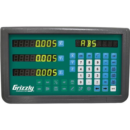 Image for Grizzly T33011 - 9-7/8" x 13-13/16" x 23-5/8" 3-Axis Mill DRO