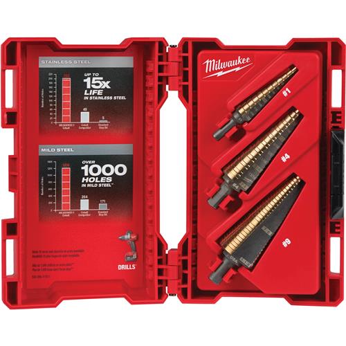 Image for Milwaukee T33416 - Milwaukee Cobalt Step Drill Bit Set, 3 Pc.