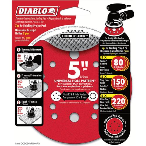 Image for Diablo T33512 - 5" ROS Hook & Lock™ Disc Project Pack Refinish 7 Pk
