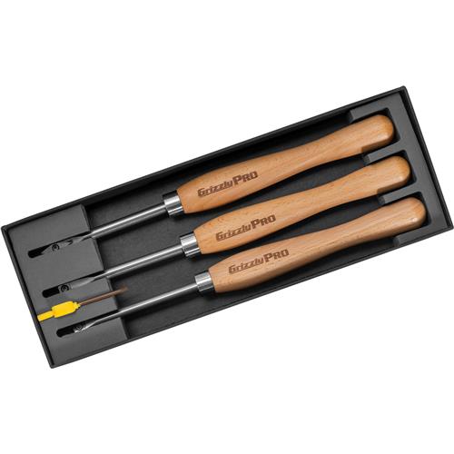 Image for Grizzly PRO T34363 - Pen Turning Tool Set with Carbide Insert, 3-Pc.